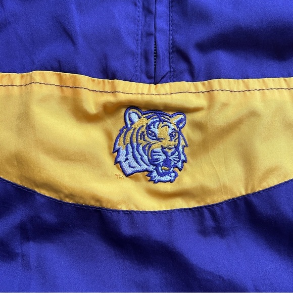 LSU Tiger's Vintage Red Oak Purple Yellow Windbreaker Jacket Size Large - Picture 8 of 10